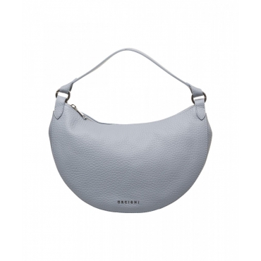 Borsa a spalla in pelle Dumpling azzurro