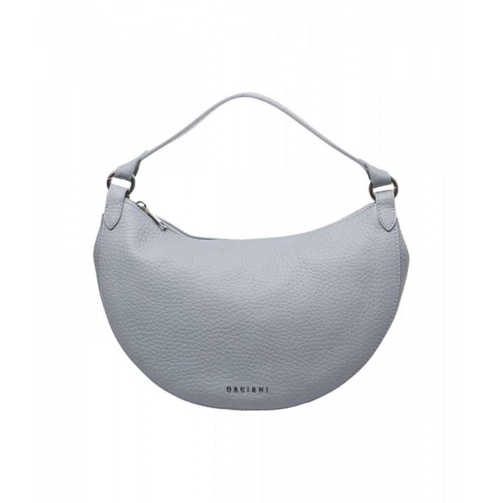 Borsa a spalla in pelle Dumpling azzurro