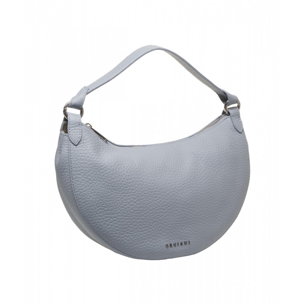 Borsa a spalla in pelle Dumpling azzurro