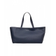 Shopper in pelle blu scuro