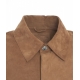 Overshirt in pelle scamosciata marrone