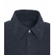 Overshirt in pelle scamosciata blu scuro