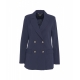 Blazer monopetto gessato blu scuro