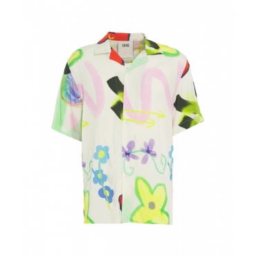 Camicia in viscosa Flower Shop multicolore