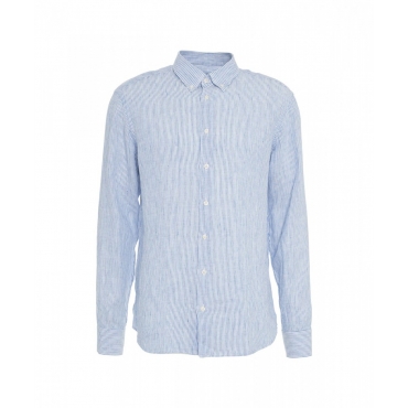 Camicia in lino blu