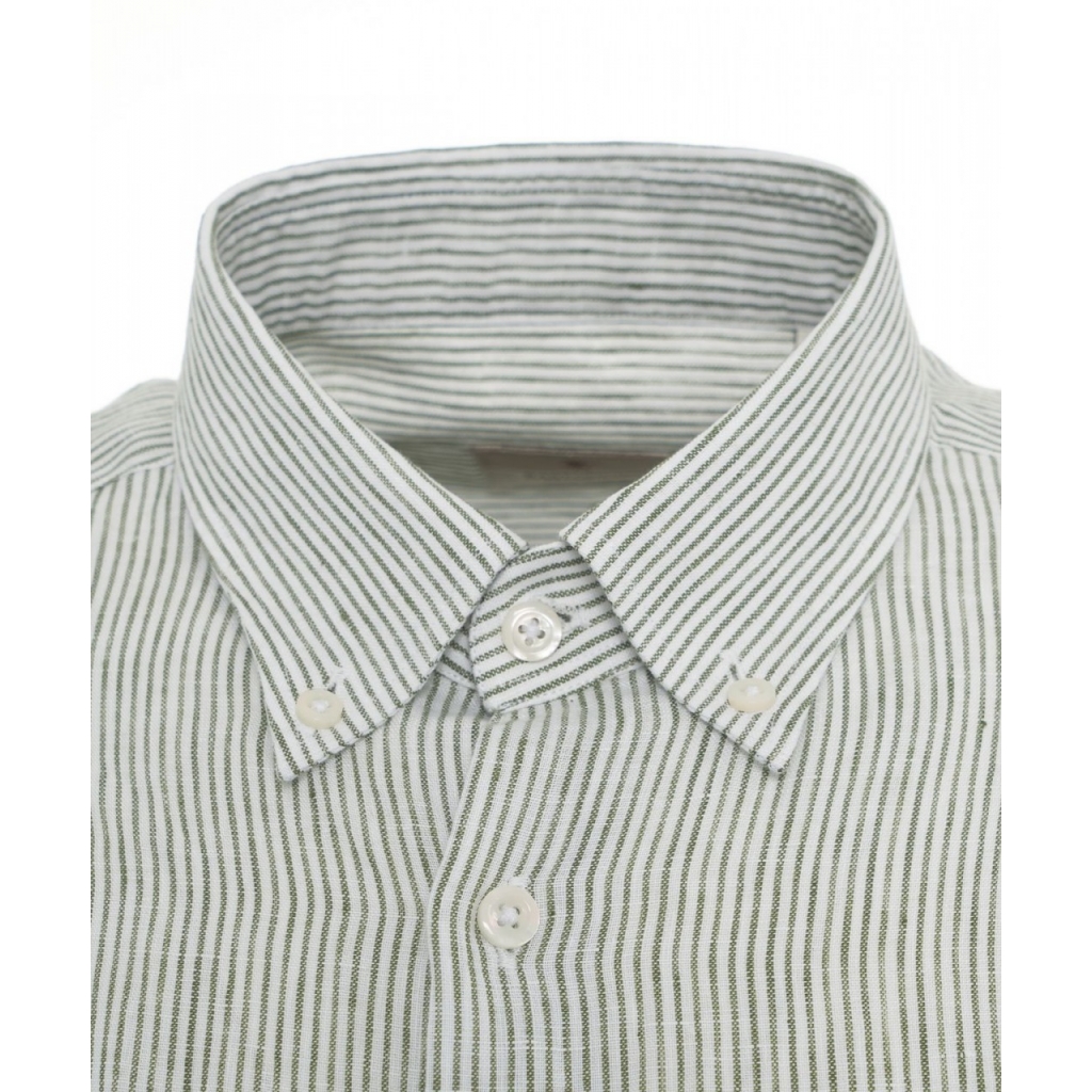 Camicia in lino oliva