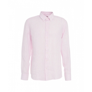 Camicia in lino rosa