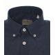 Camicia button-down in lino blu