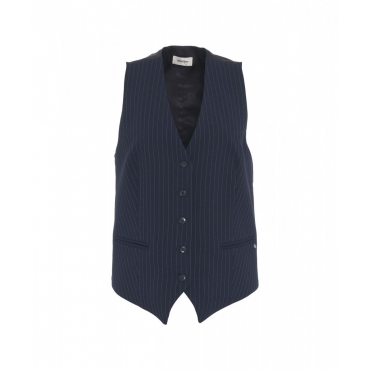 Gilet gessato blu scuro