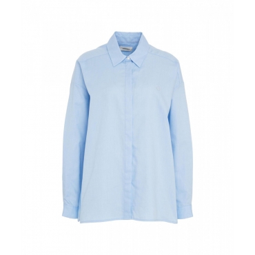 Camicia oversize in cotone azzurro