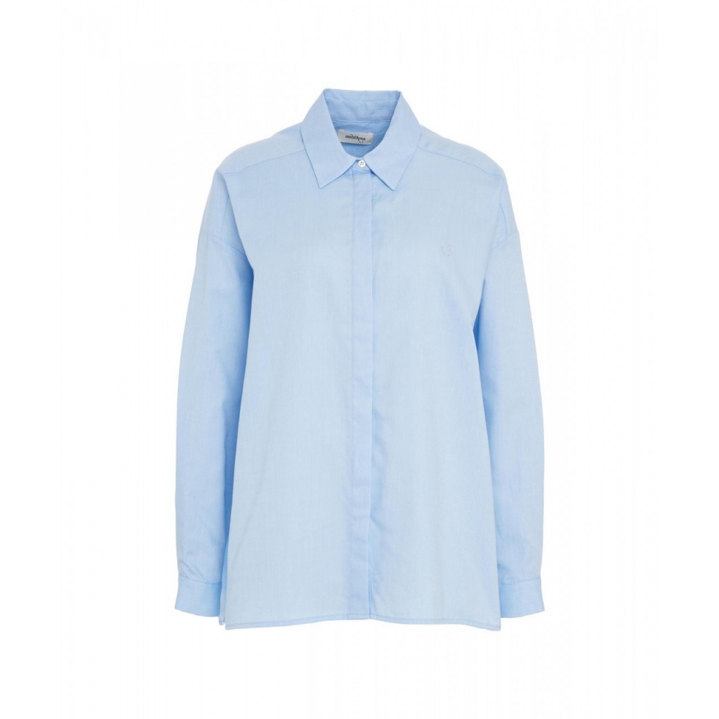 Camicia oversize in cotone azzurro