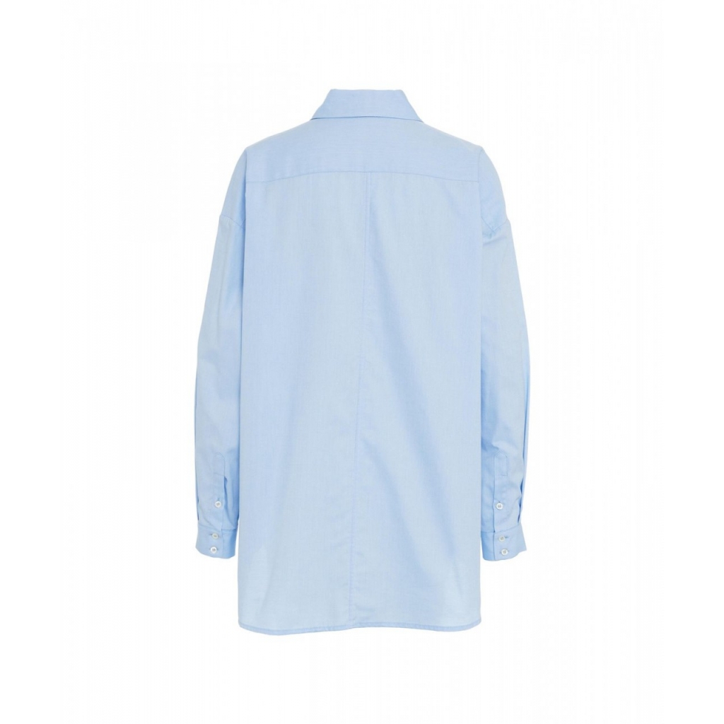 Camicia oversize in cotone azzurro