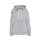 Felpa con cappuccio oversize con zip grigio