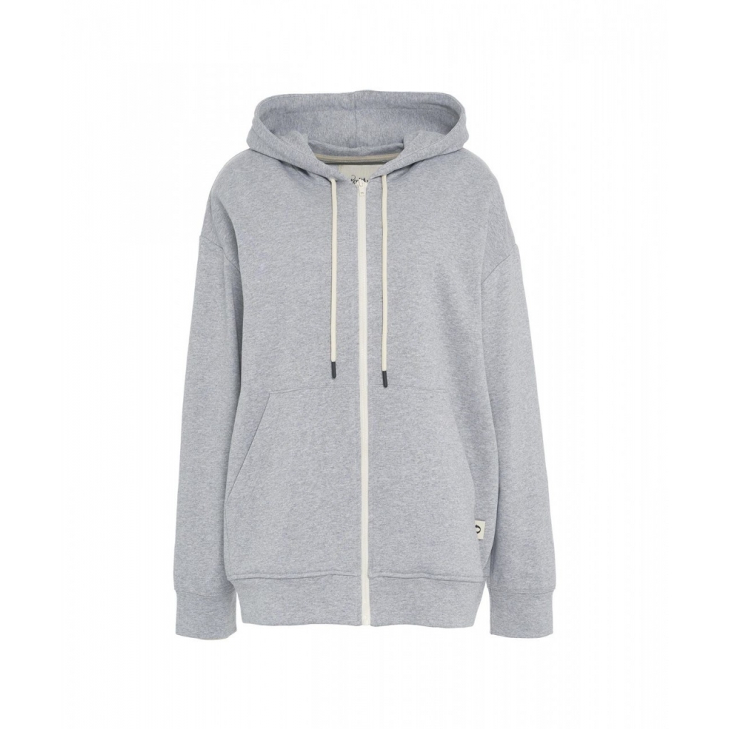 Felpa con cappuccio oversize con zip grigio