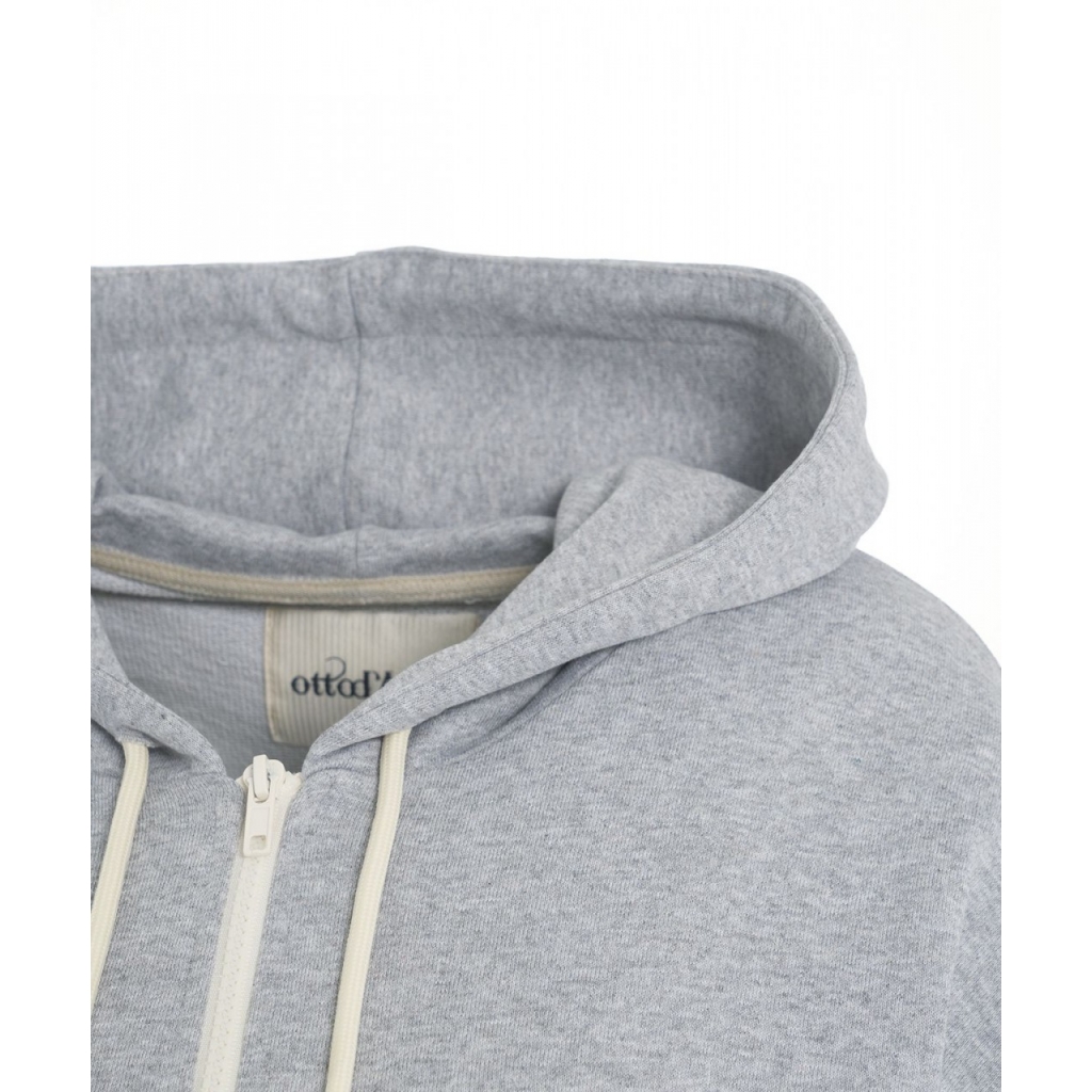 Felpa con cappuccio oversize con zip grigio