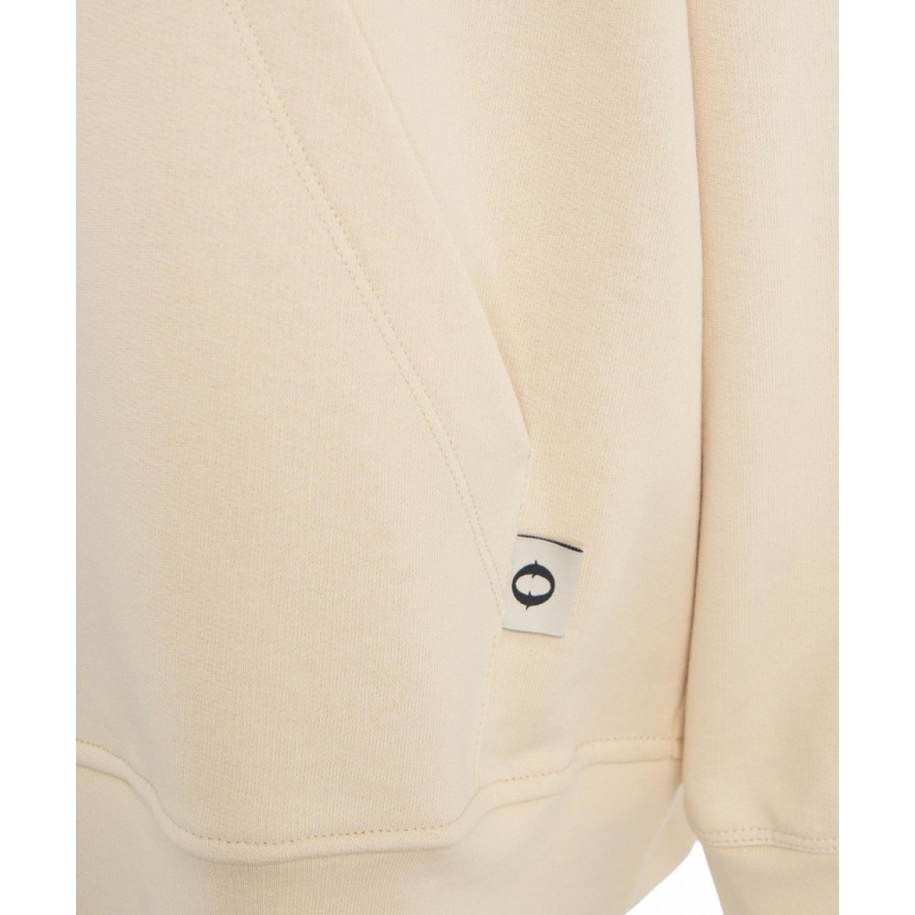 Felpa con cappuccio oversize con zip crema