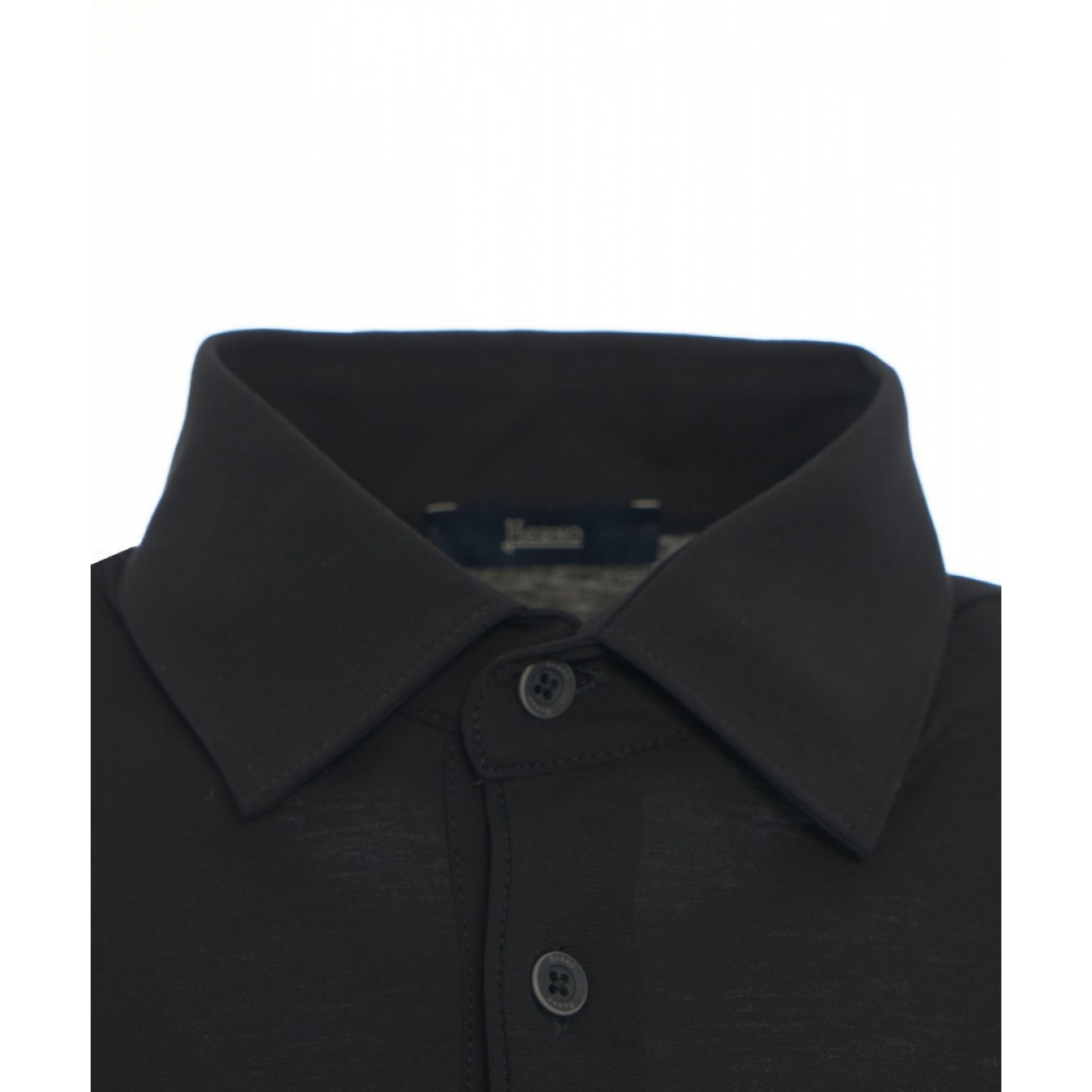 Polo in cotone nero