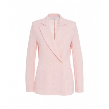 Blazer doppiopetto in fris rosa