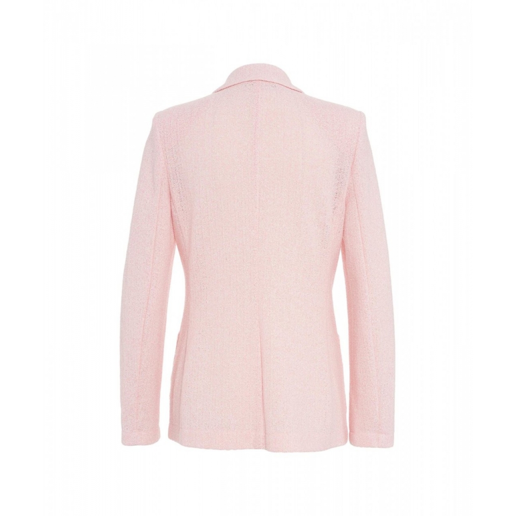 Blazer doppiopetto in fris rosa