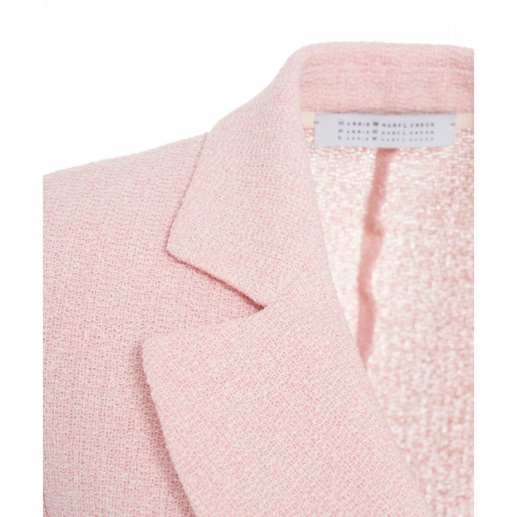 Blazer doppiopetto in fris rosa