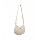 Borsa a spalla con monogramma Mini Half Moon bianco