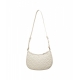 Borsa a spalla con monogramma Mini Half Moon bianco