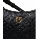 Borsa a spalla con monogramma Mini Half Moon nero