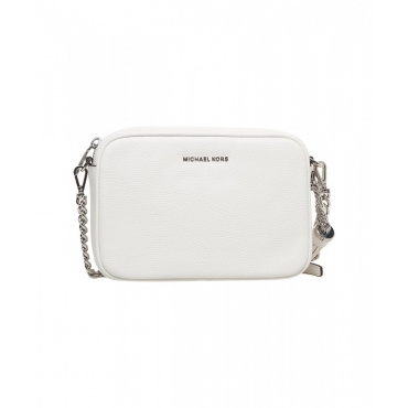 Borsa a tracolla in pelle Ginny bianco