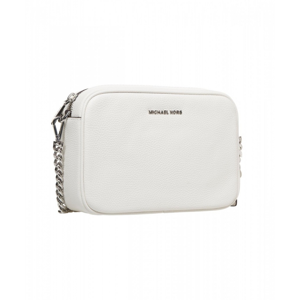 Borsa a tracolla in pelle Ginny bianco