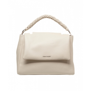 Borsa in pelle Sveva Soft Medium crema