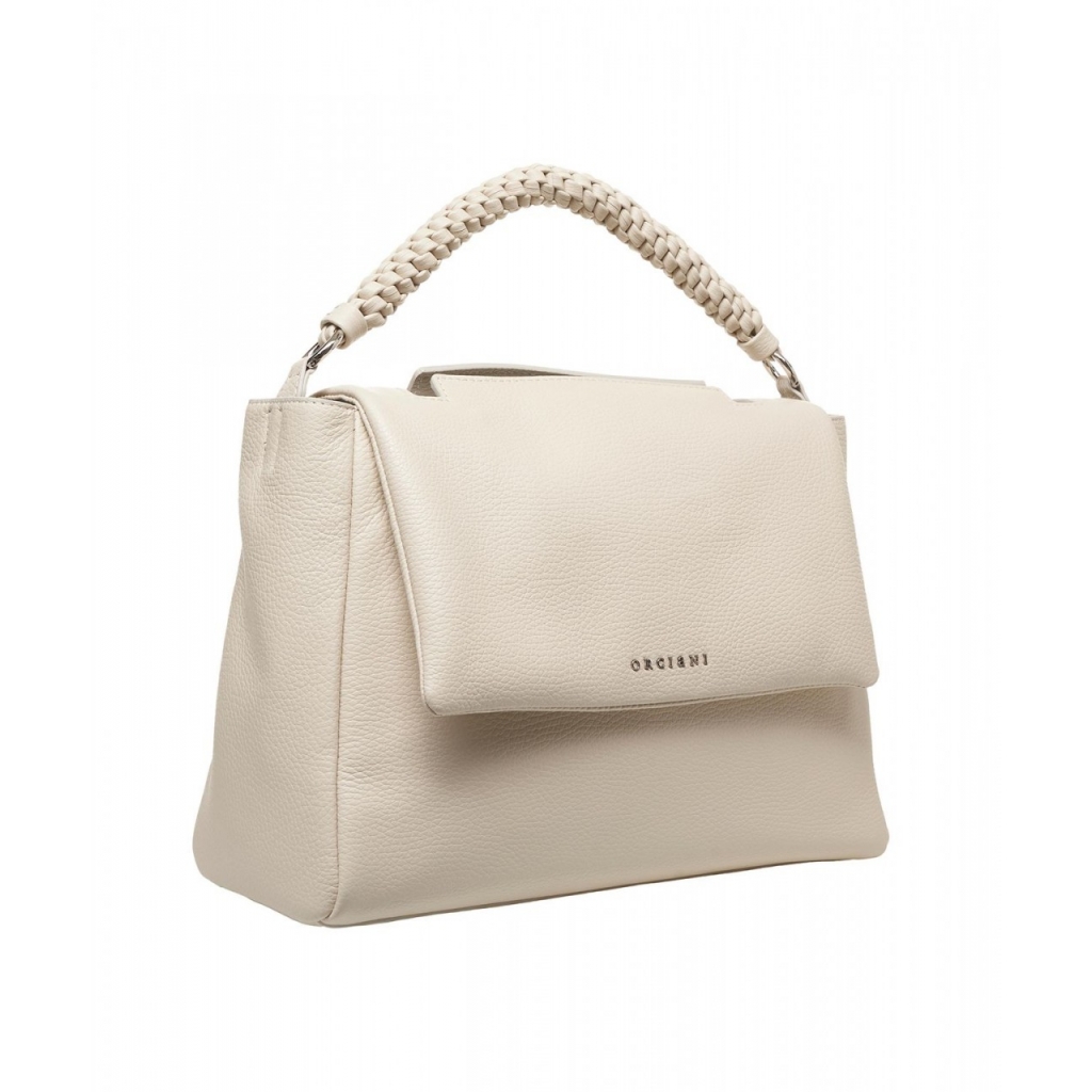 Borsa in pelle Sveva Soft Medium crema