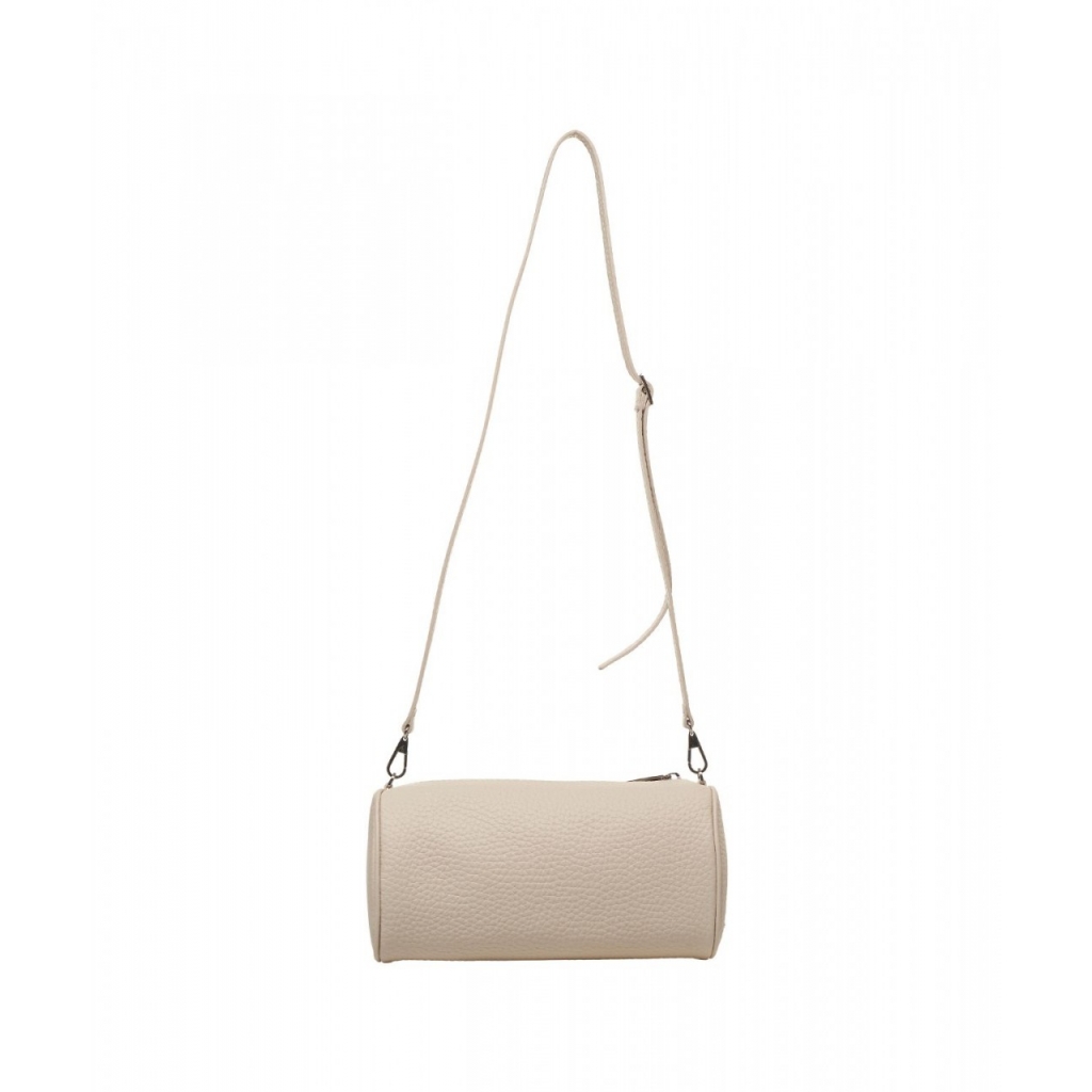 Bowling bag in pelle crema