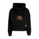 felpa cappuccio corta donna w mantis croptop hoodie BLACK