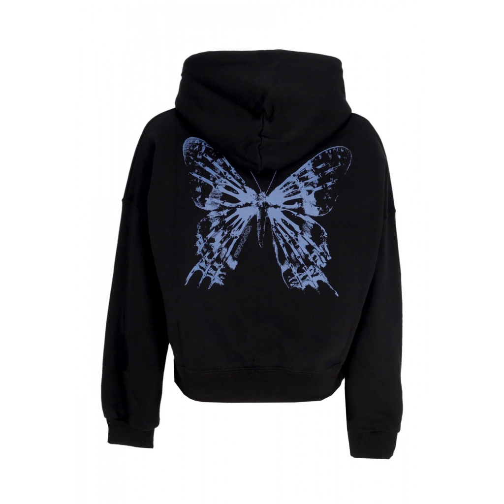 felpa cappuccio corta donna w butterfly croptop hoodie BLACK