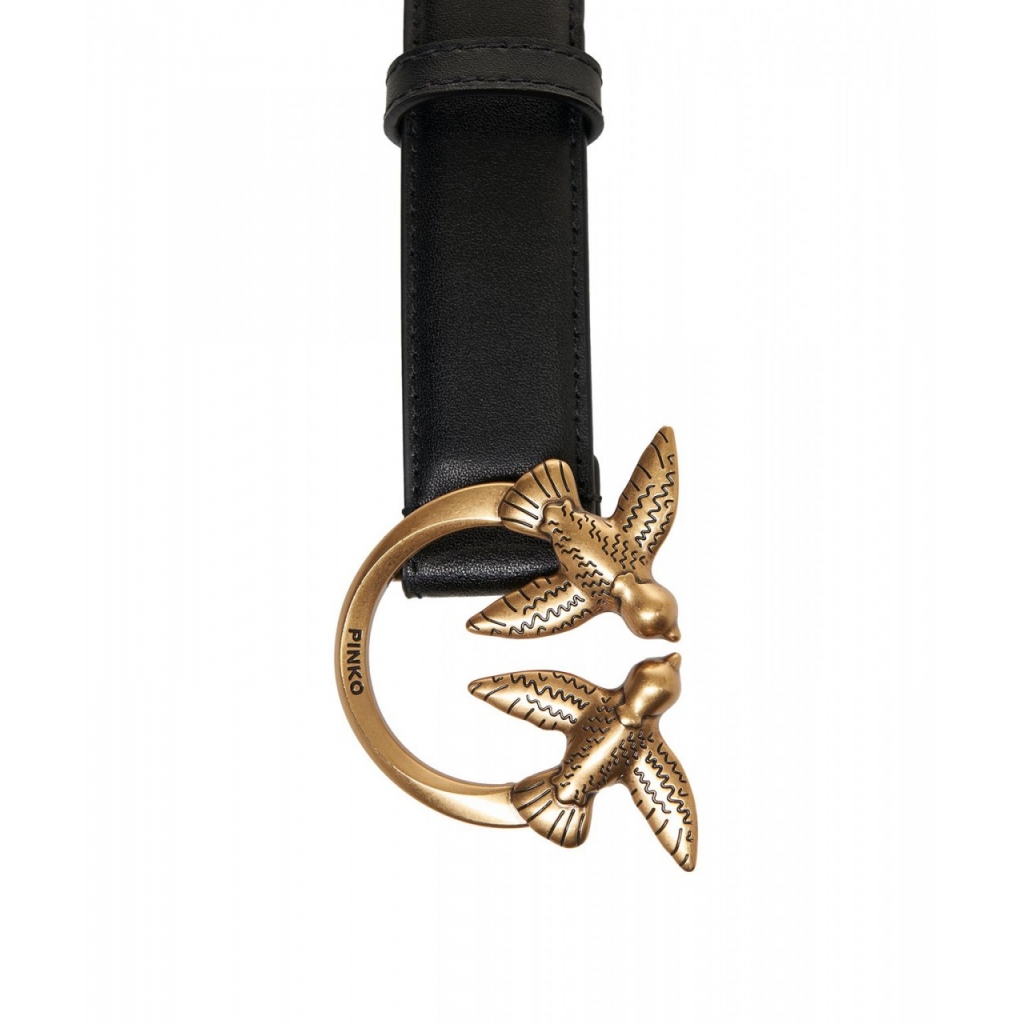 Cintura in pelle Love Birds oro