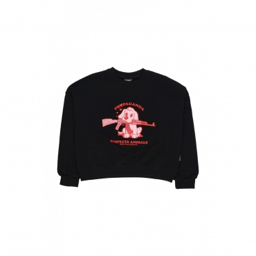 felpa girocollo donna w puppy croptop crewneck BLACK