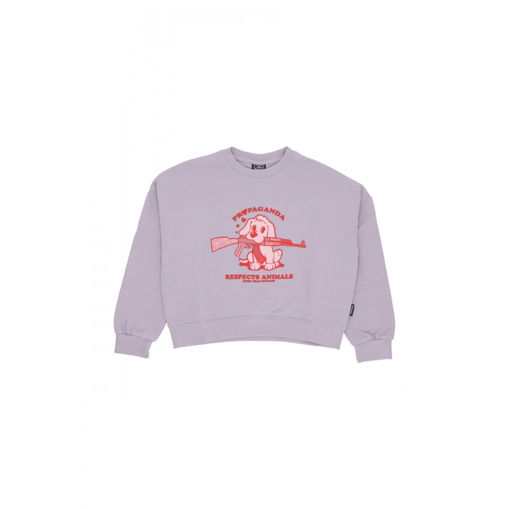 felpa girocollo donna w puppy croptop crewneck DUSK