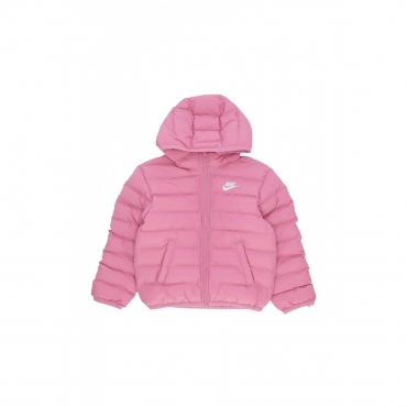 piumino ragazza sportswear low synthetic fill jacket MAGIC FLAMINGO/MAGIC FLAMINGO/WHITE