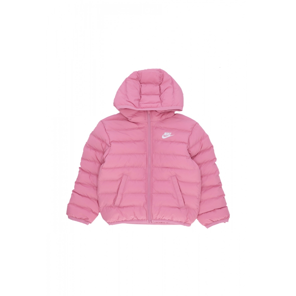 piumino ragazza sportswear low synthetic fill jacket MAGIC FLAMINGO/MAGIC FLAMINGO/WHITE