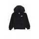 giubbotto pile ragazzo sportswear club fleece full-zip winterized hoodie BLACK/BLACK/WHITE