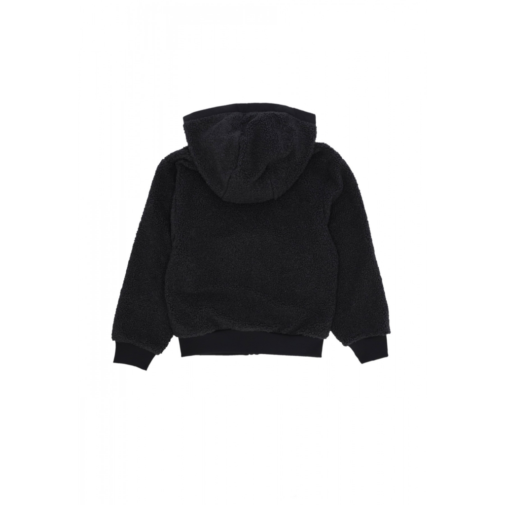 giubbotto pile ragazzo sportswear club fleece full-zip winterized hoodie BLACK/BLACK/WHITE