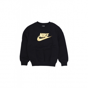 felpa girocollo ragazzo sportswear club fleece gold crewneck BLACK/METALLIC GOLD