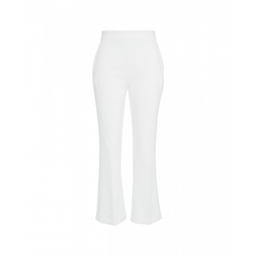 Pantaloni cropped in crpe bianco