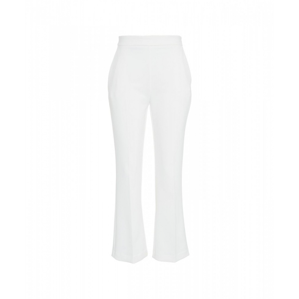 Pantaloni cropped in crpe bianco