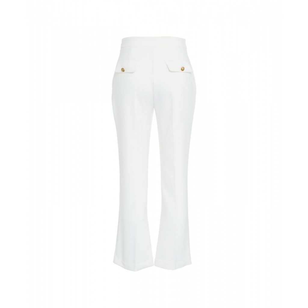 Pantaloni cropped in crpe bianco