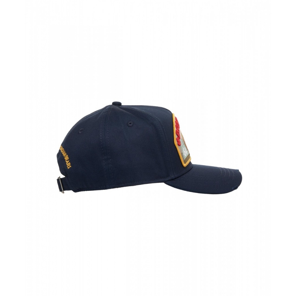 Cappello da baseball con patch logo blu