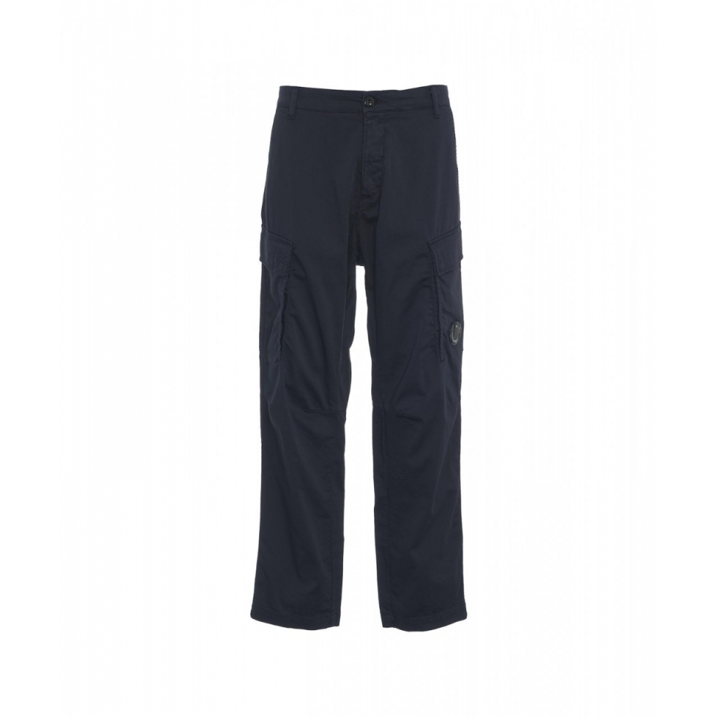 Pantaloni cargo con patch logo blu scuro