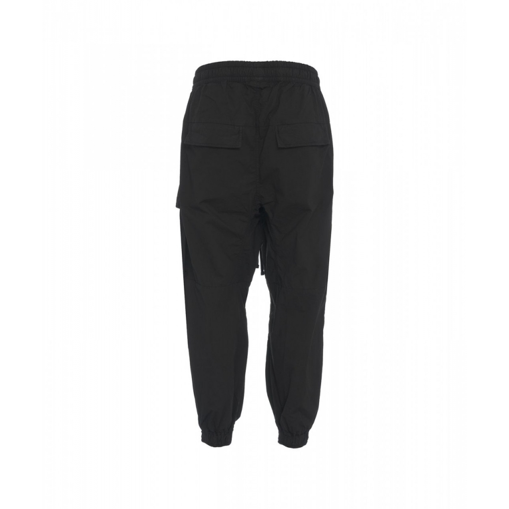 Pantaloni cargo con cavallo basso nero