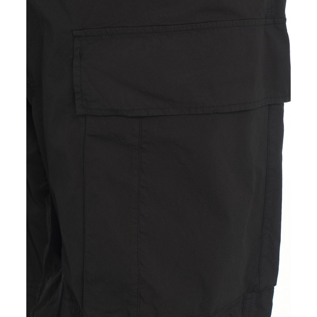 Pantaloni cargo con cavallo basso nero