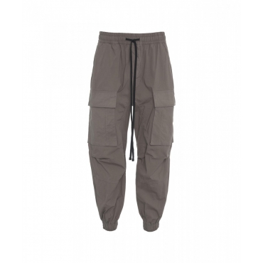 Pantaloni cargo con cavallo basso grigio